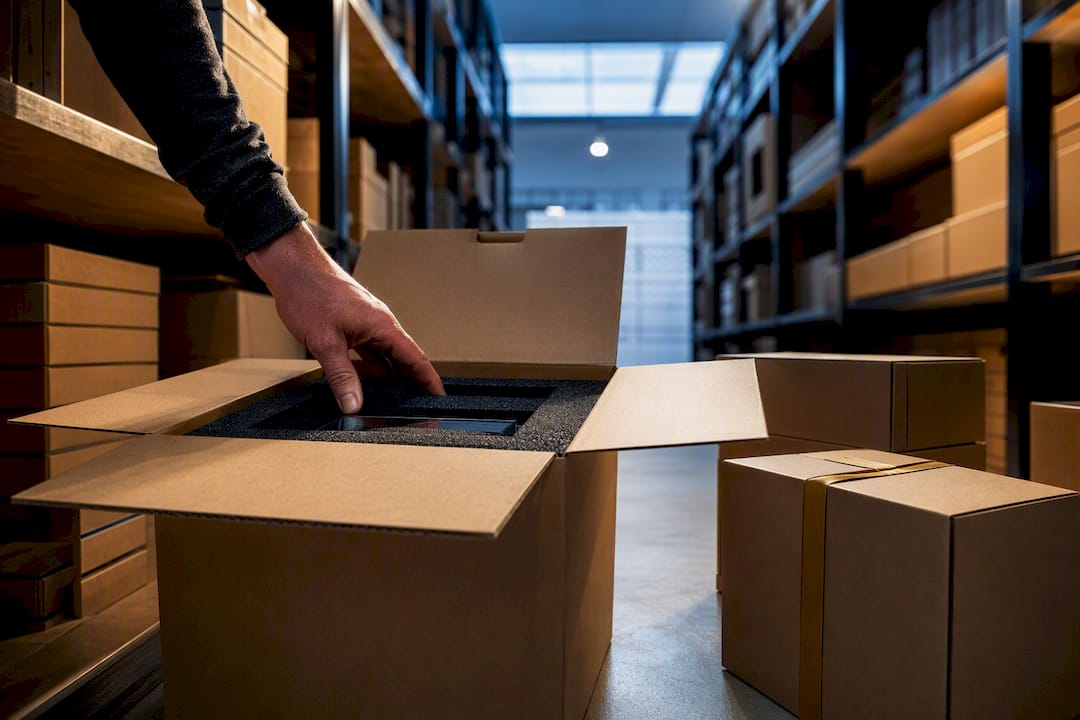 Versandkarton mit geschützter Glas-Kante