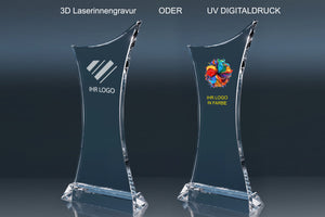 Trophy Thin Cross – edle Kristallglas-Trophäe mit dünner Kreuzstruktur und hochwertigem Sockel, ideal für außergewöhnliche religiöse Auszeichnungen und individuelle Gravuren