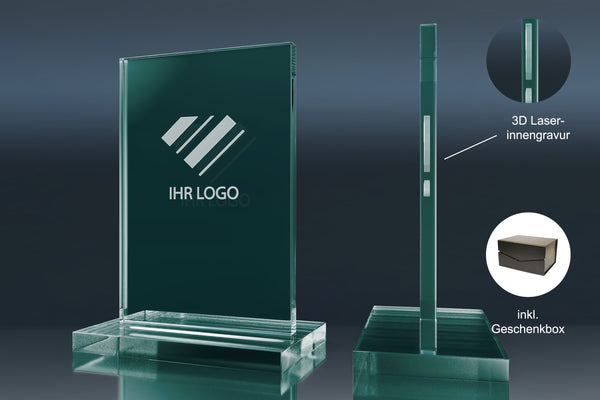 Trophy Window – exklusive Glas-Trophäe mit einzigartigem Fensterdesign, ideal für maßgeschneiderte 3D Lasergravuren und besondere Ehrungen bei Preisverleihungen