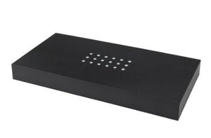 Schwarze Präsentationsbox mit Punktmuster, ideal für Kristallglas Werbeartikel