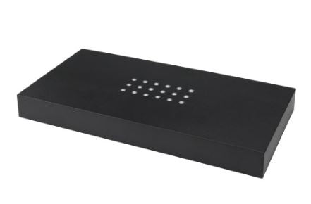 Schwarze Präsentationsbox mit Punktmuster, ideal für Kristallglas Werbeartikel