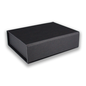 Schwarze Magnetklappbox als edle Geschenkverpackung, rechteckig und stabil