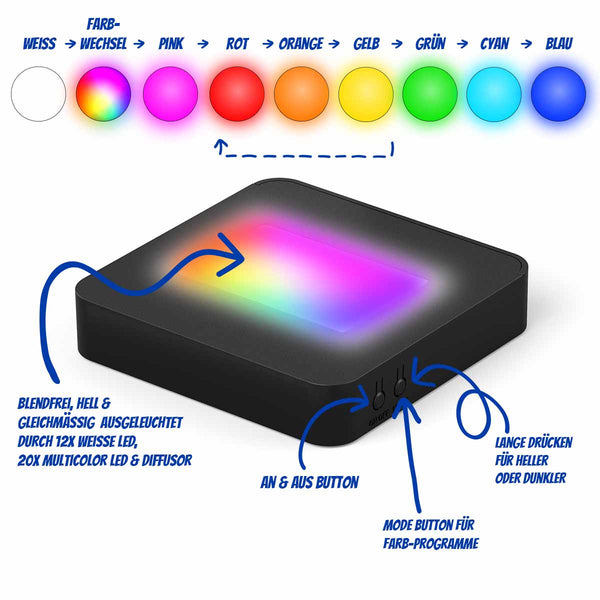 RGB-LED-Leuchtsockel für Kristallglas – Größe M, zweite Produktansicht