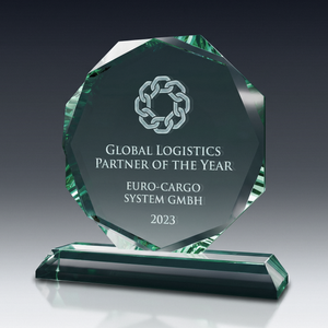 Trophy ACHTECK aus Kristallglas – personalisierbarer Award, Produktansicht 2