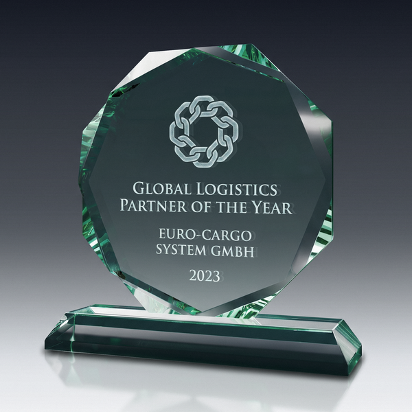 Trophy ACHTECK aus Kristallglas – personalisierbarer Award, Produktansicht 2
