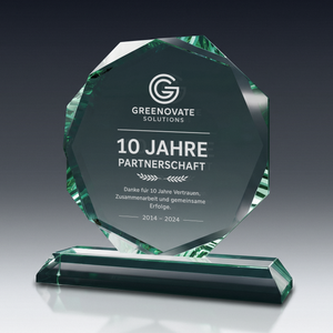 Trophy ACHTECK aus Kristallglas – personalisierbarer Award, Produktansicht 3