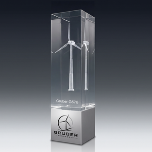 Trophy ALU aus Kristallglas – personalisierbarer Award, Produktansicht 1