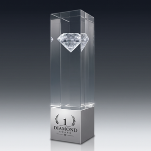 Trophy ALU aus Kristallglas – personalisierbarer Award, Produktansicht 4