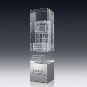 Trophy ALU aus Kristallglas – personalisierbarer Award, Produktansicht 5