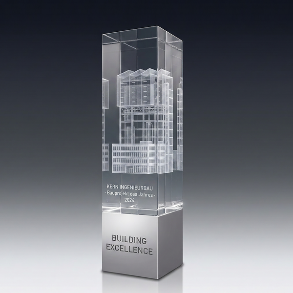 Trophy ALU aus Kristallglas – personalisierbarer Award, Produktansicht 5