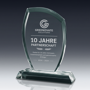 Trophy ARCORA in crystal glass – customisable award, product view 1