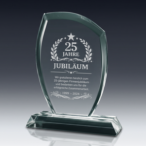 Trophy ARCORA in crystal glass – customisable award, product view 2