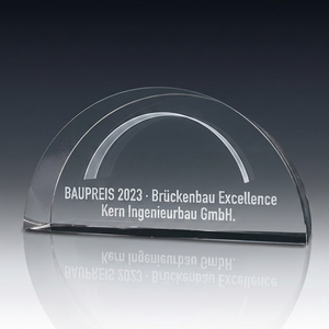 Trophy ARCUS aus Kristallglas – personalisierbarer Award, Produktansicht 1