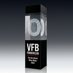 Trophy BLACK BEAUTY in crystal glass – customisable award, product view 3