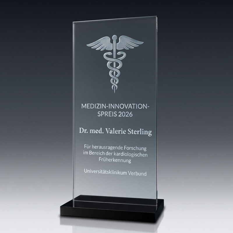 Trophy BLACK STAND aus Kristallglas – personalisierbarer Award, Produktansicht 1