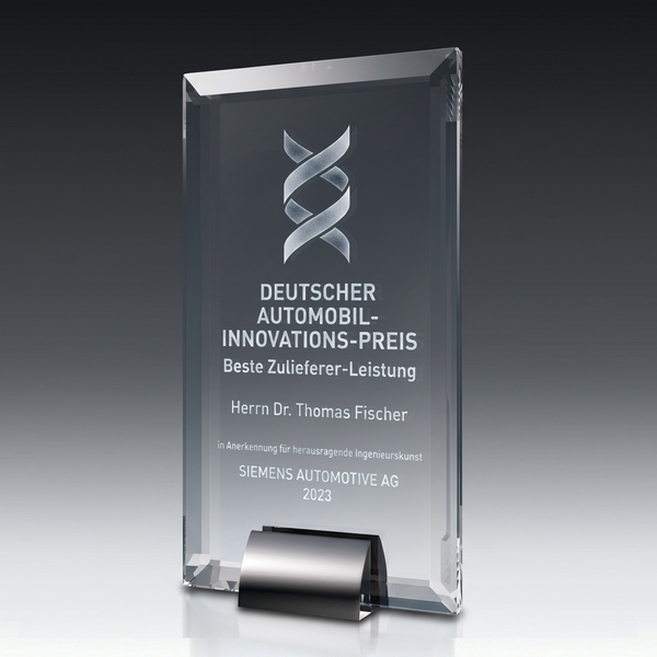 Trophy METRIX aus Kristallglas – personalisierbarer Award, Produktansicht 2
