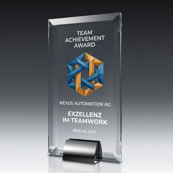 Trophy METRIX aus Kristallglas – personalisierbarer Award, Produktansicht 3