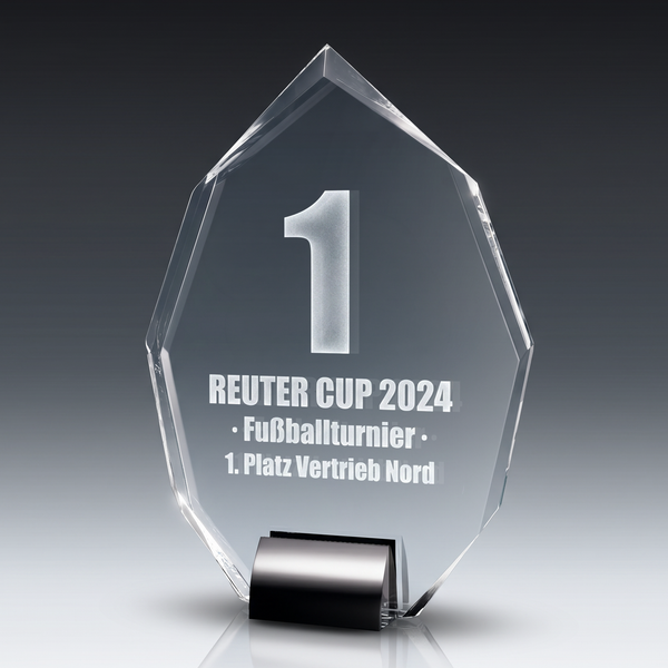 Trophy PEAK aus Kristallglas – personalisierbarer Award, Produktansicht 2