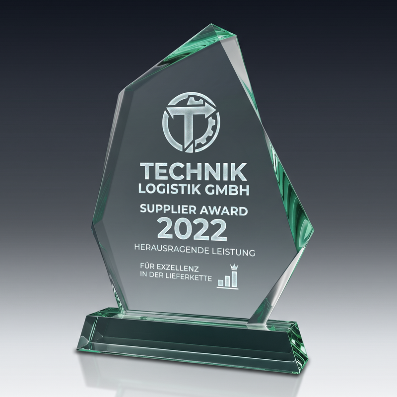 Trophy ROCK aus Kristallglas – personalisierbarer Award, Produktansicht 1