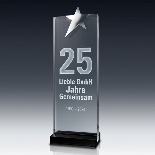 Trophy STAR aus Kristallglas – personalisierbarer Award, Produktansicht 2