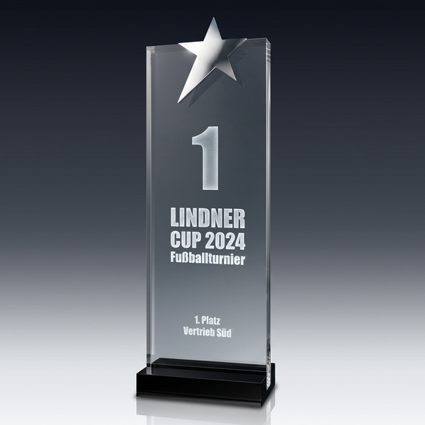 Trophy STAR aus Kristallglas – personalisierbarer Award, Produktansicht 3