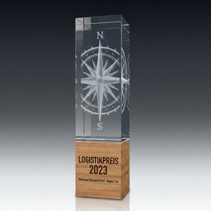 Trophy-WOOD aus Kristallglas – personalisierbarer Award, Produktansicht 4