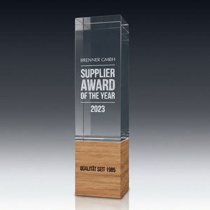 Trophy-WOOD aus Kristallglas – personalisierbarer Award, Produktansicht 5