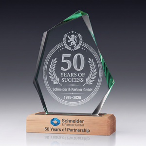 Trophy-WOODEN ROCK aus Kristallglas – personalisierbarer Award, Produktansicht 4