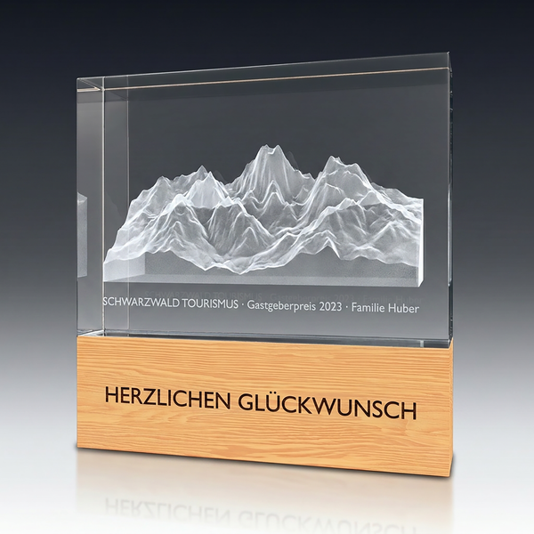 Trophy-WOODY aus Kristallglas – personalisierbarer Award, Produktansicht 3